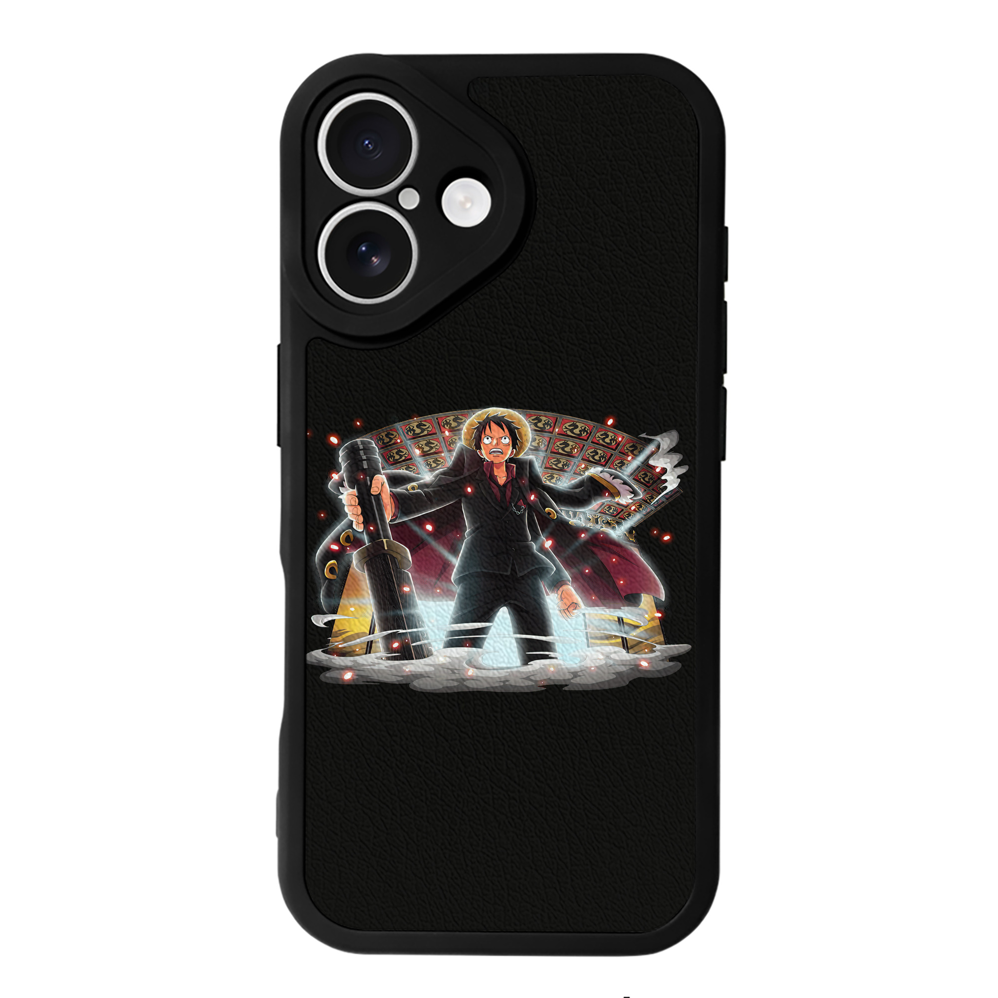 （画像用） ワンピース モンキー・D・ルフィ ONE PIECE Monkey D. Luffy 【iPhone 16シリーズ対応】シリコンスマホケース（レザー調） 材質：シリコン